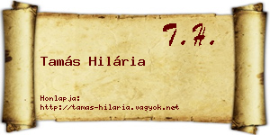 Tamás Hilária névjegykártya